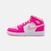 Air Jordan 1 Mid Unisex - Sneakers Hoog - White/Medium Soft Pink/Fierce Pink