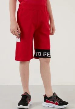 LELA Regular Fit T-Shirt And Shorts - Trainingspak - Red/Black -Algemene Winkel Voor Kindermode 57072ac84c524ce9a9c5ba68b300f224